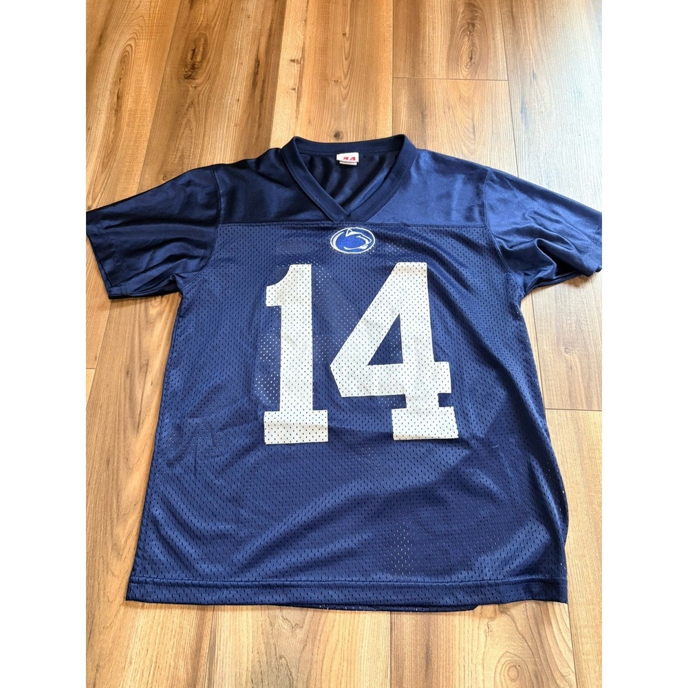 A4 Penn State Jersey Youth XL #14 Navy Blue White Mesh Football Nittany Lions